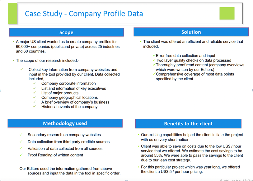 Company Profile Database